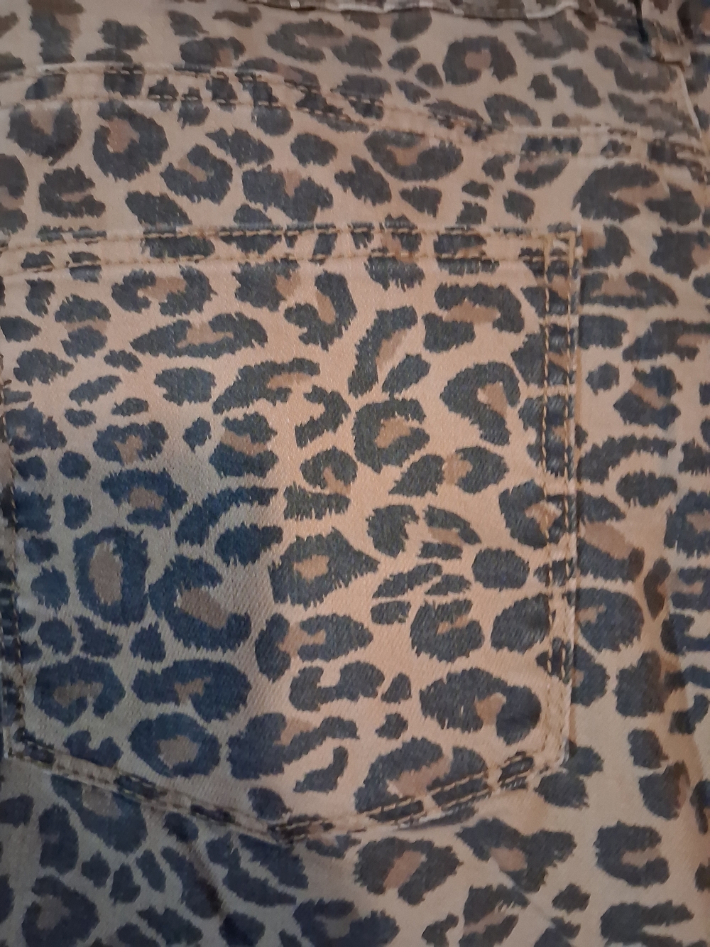 Time and Tru Leopard Print Waistband Straight Pants - Brown Black Sz 16 - Picture 8 of 9